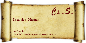 Csada Soma névjegykártya